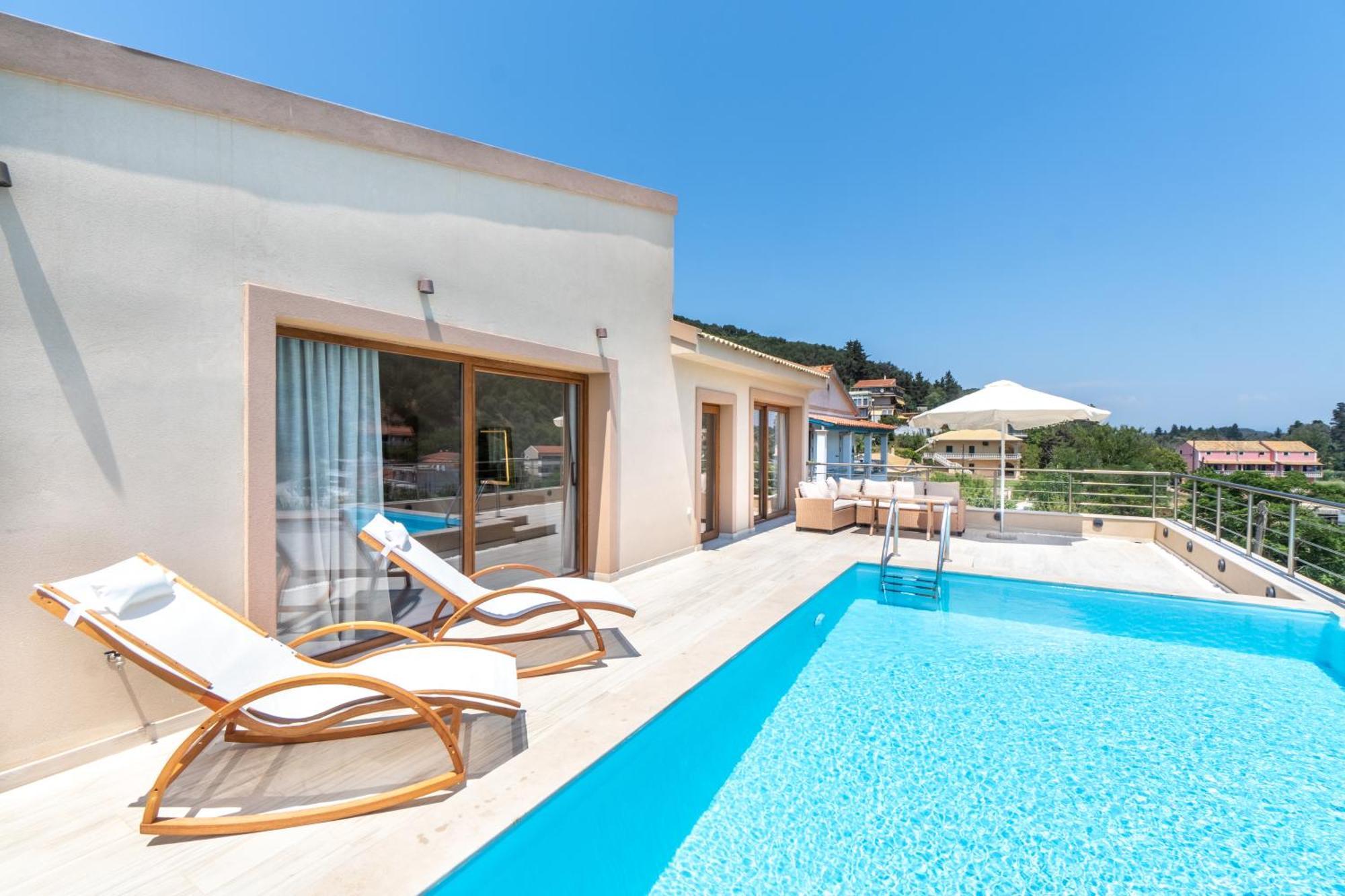 Villa Vasillis-Heated Swimming Pool With Infinity View Vitaládes Zewnętrze zdjęcie
